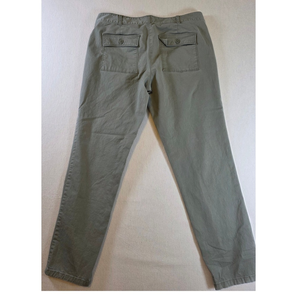 LOFT Army Green Skinny Cropped Pants Women's Sz 8 Relaxed Cotton Stretch Pocket